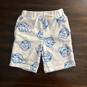 Paw Patrol Boys 5T Shorts White Blue Pockets Drawstring Summer